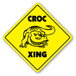 Croc Crossing Vinyl Decal Sticker