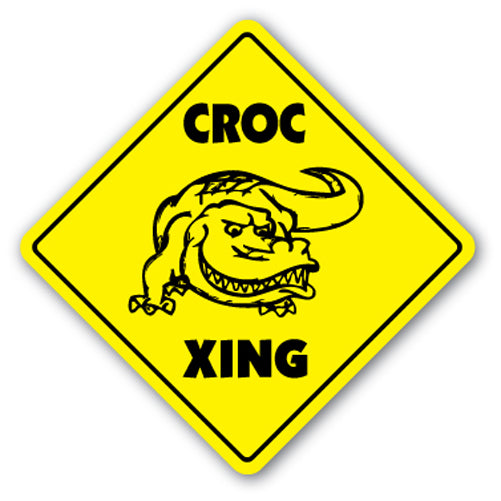 Croc Crossing Vinyl Decal Sticker