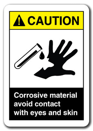 Caution Sign - Corrosive Material Avoid Contact Eyes And Skin