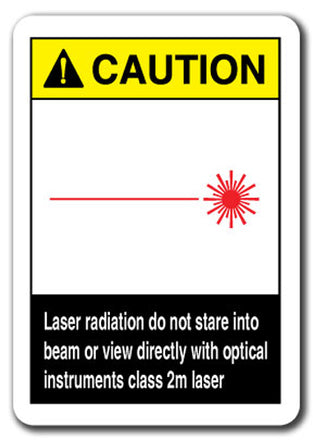 Caution Sign - Laser Radiation Do Not Stare Into Class 2m Laser 7x10 Safety