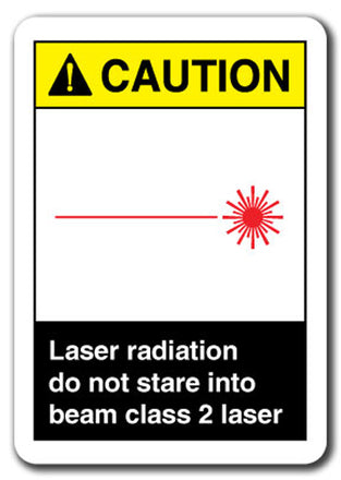 Caution Sign - Laser Radiation Do Not Stare Into Class 2 Laser 7x10 Safety