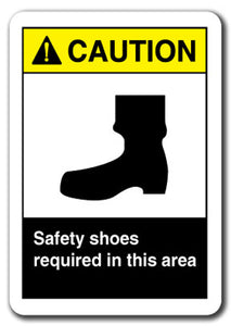 Caution Sign - Safety Shoes Required In This Area
