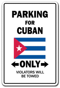 Parking For Cuban Only Cuba Flag National Pride Vinyl Decal Sticker