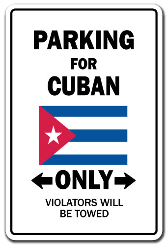 Parking For Cuban Only Cuba Flag National Pride Vinyl Decal Sticker