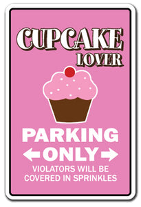 Cupcake Lover Parking Vinyl Decal Sticker