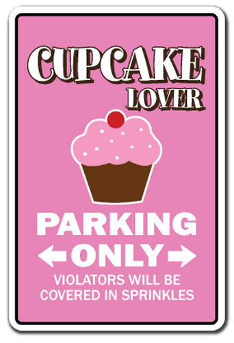 Cupcake Lover Parking Vinyl Decal Sticker