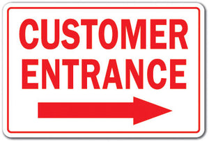 Customer Entrance Right Arrow Vinyl Decal Sticker