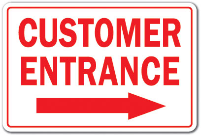 Customer Entrance Right Arrow Vinyl Decal Sticker