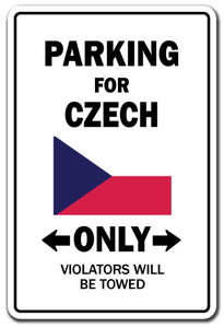 Parking For Czech Only Czech Republic Flag Pride Vinyl Decal Sticker