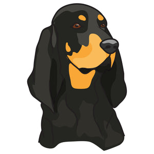 Black And Tan Coonhound Dog Decal