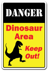 Danger Dinosaur Area Vinyl Decal Sticker