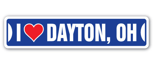 I Love Dayton, Ohio Street Vinyl Decal Sticker