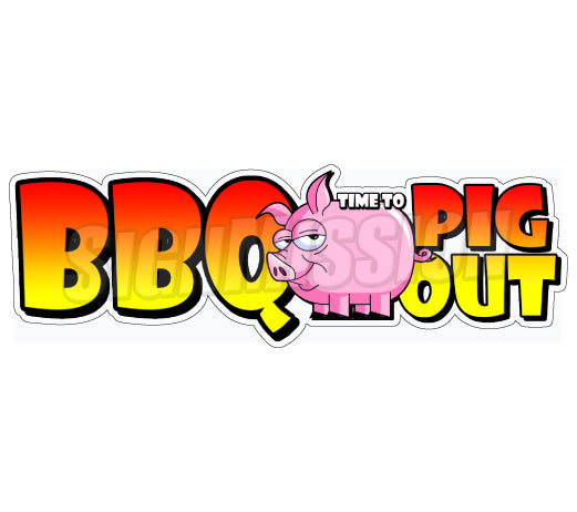 BBQ Pig Out Die Cut Decal