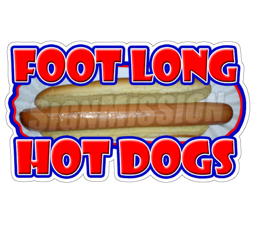 Foot Long Hotdog Die Cut Decal