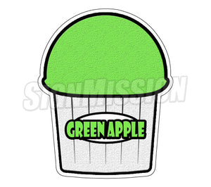 Green Apple Flavor Die Cut Decal