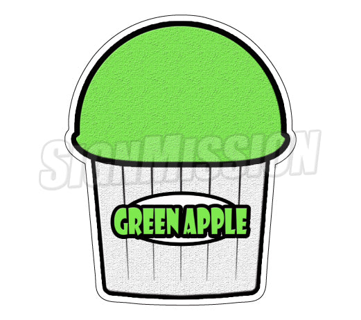 Green Apple Flavor Die Cut Decal
