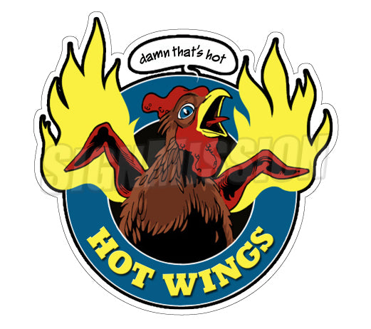 Hot Wings Die Cut Decal