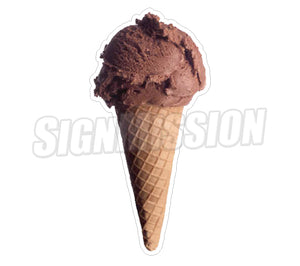 Ice Cream Sugar Cone Choc Die Cut Decal