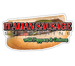 Italian Sausage Sub Die Cut Decal