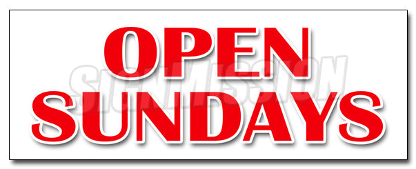 Open Sundays Decal