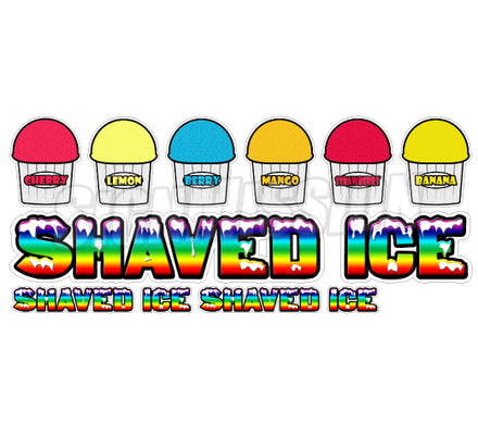SHAVED ICE II- 7 Concession Decals + 2 FREE cart trailer stand sticker