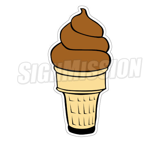 Soft Ice Cream Cone Chocolate Decal