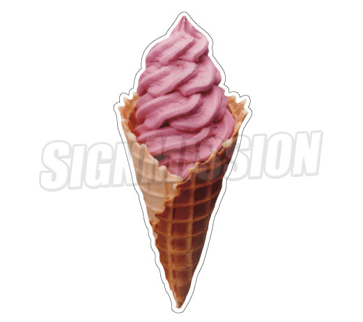 Soft Ice Cream Waffle Cone Die Cut Decal