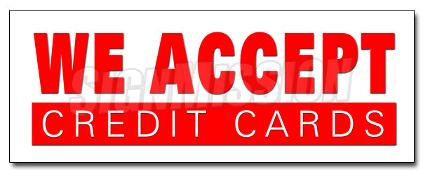 We Accept Credit Cards Decal