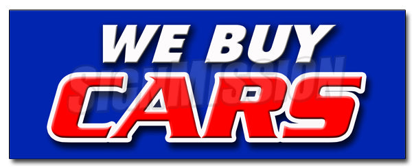 We Buy Cars Decal