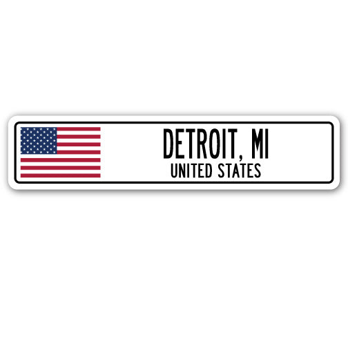 Detroit, Mi, United States Street Vinyl Decal Sticker