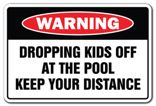 Dropping Kids Off At The Pool Vinyl Decal Sticker