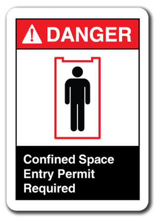 Danger  Sign - Confined Space Entry Permit Required
