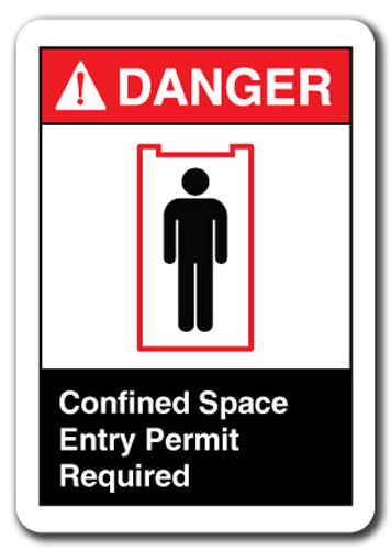 Danger  Sign - Confined Space Entry Permit Required