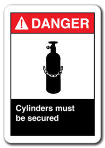 Danger  Sign - Cylinders Must Be Secured