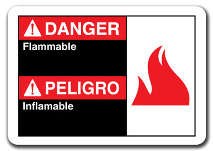 Danger Sign - Danger Flammable (Bilingual Spanish)