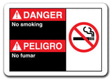 Danger Sign - Danger No Smoking (Bilingual)
