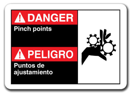Danger Sign - Danger Pinch Points (Bilingual)