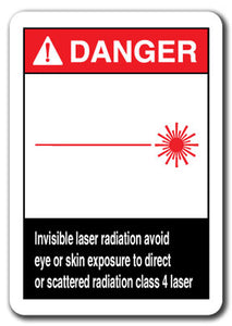 Danger Sign - Invisible Laser Radiation Avoid Eye Or Skin Class 4 Laser