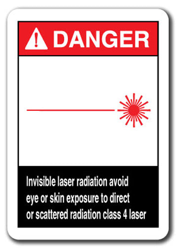 Danger Sign - Invisible Laser Radiation Avoid Eye Or Skin Class 4 Laser