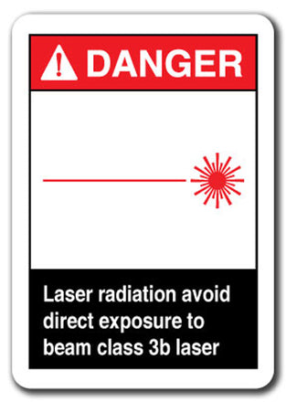 Danger Sign - Laser Radiation Avoid Direct Exposure 3b Laser