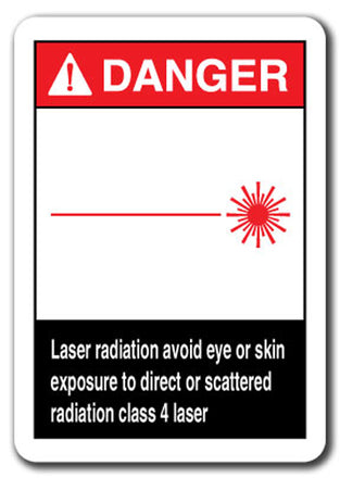 Danger Sign - Laser Radiation Avoid Eye Or Skin Exposure 4 Laser 7x10 Safety