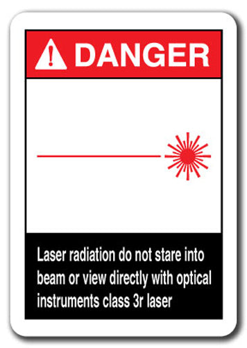 Danger Sign - Laser Radiation Do Not Stare Into Beam 3r Laser