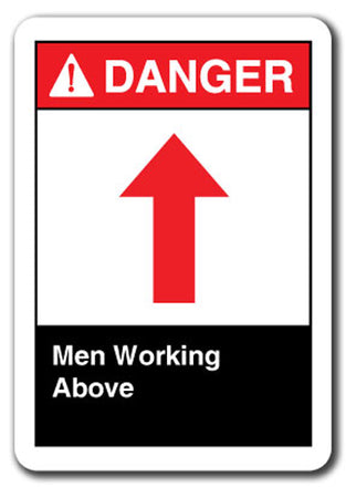 Danger Sign - Men Working Above (Arrow Up)