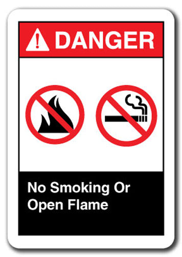 Danger Sign - No Smoking Or Open Flame
