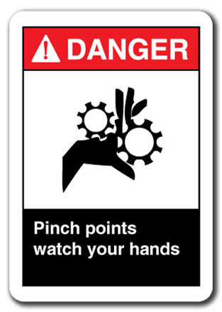 Danger Sign - Pinch Points Watch Your Hands