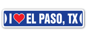 I Love El Paso, Texas Street Vinyl Decal Sticker