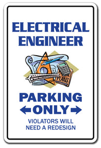 Electrical Engineer Parking Vinyl Decal Sticker