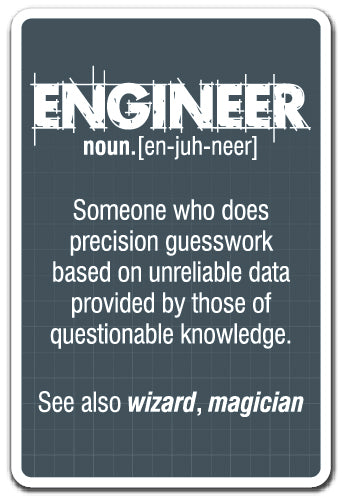 ENGINEER GUESS WORK Sign