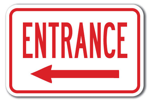 Entrance with left arrow