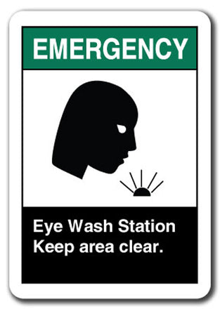 Emergency Sign - Eye Wash Station Keep Area Clear